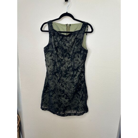 VTG La Belle womens Black Green Dress 11‎ mini sleeveless polyester zipper - Picture 1 of 8